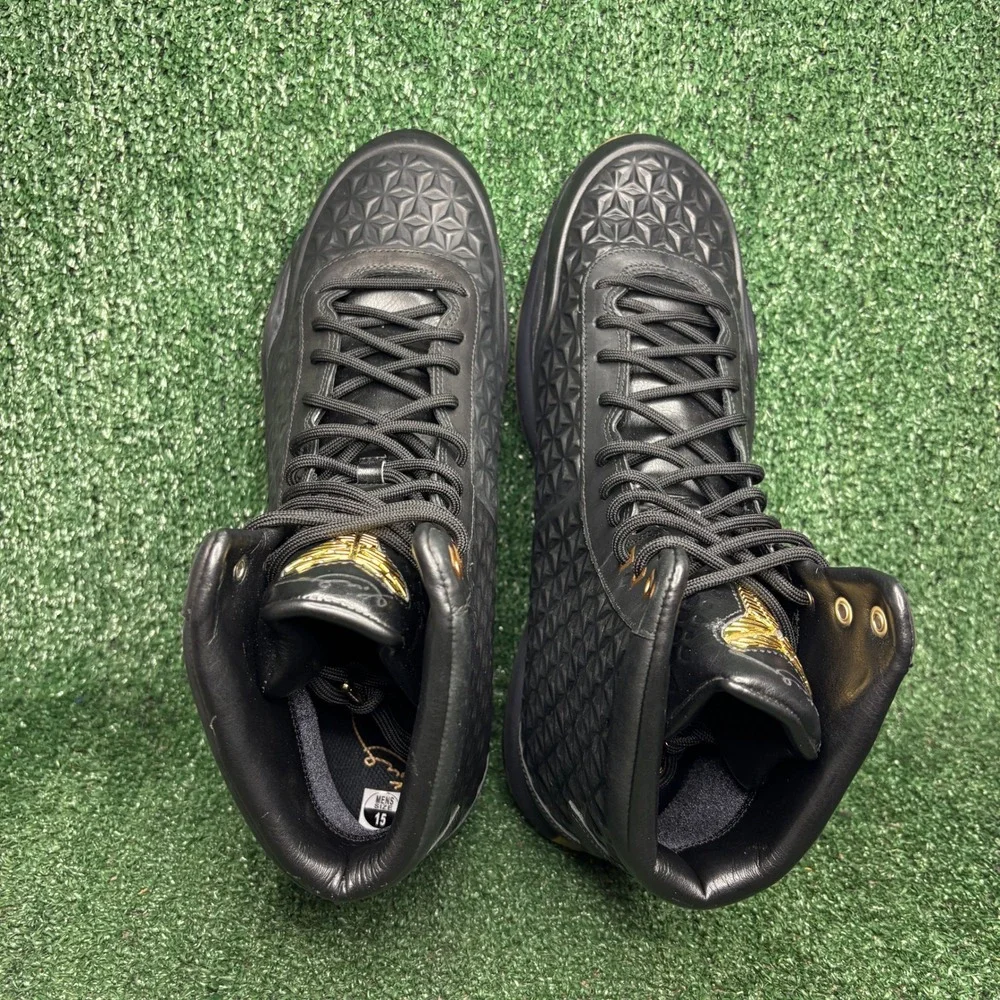 NEW Nike Kobe 10 Elite EXT High Basketball Embossed Leather‎ Black Shoes Mens 15